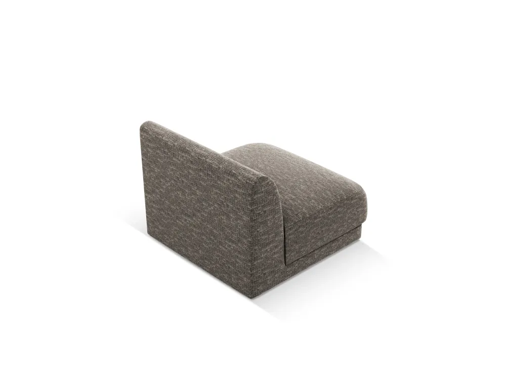Křeslo / modul MILEY šedý šenil hedvábný