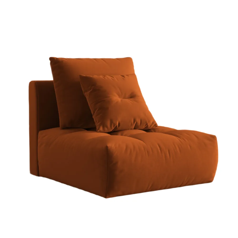 Křeslo / modul sametový BLOOM terakota