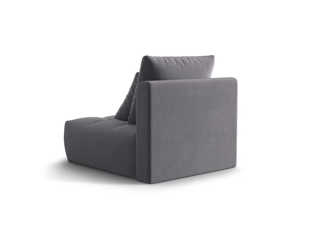 Křeslo / modul sametový BLOOM tmavě šedý