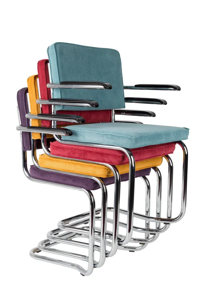Křeslo s opěrkami RIDGE KINK RIB modré