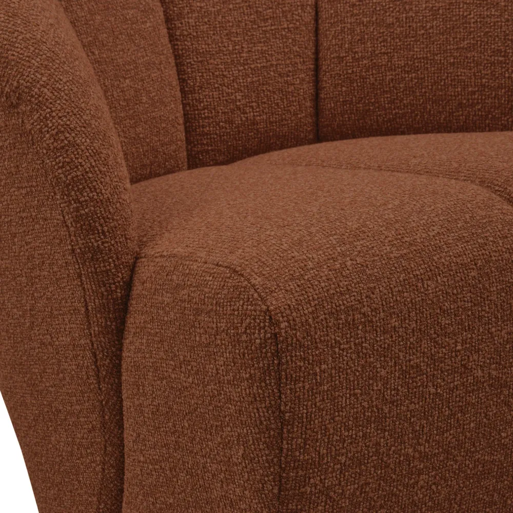 Křeslo s otočným mechanismem MOJO rezavě hnědé bouclé