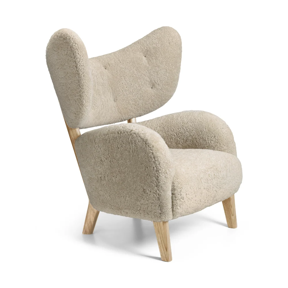Křeslo MY OWN CHAIR ovčí kůže s dubovým podstavcem