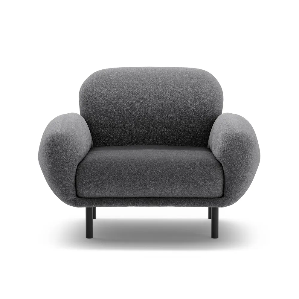 Křeslo POPPY tmavě šedé boucle