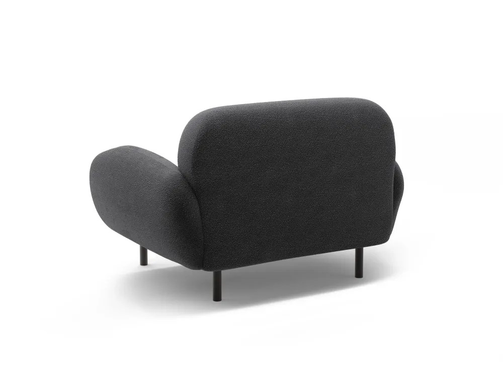 Křeslo POPPY tmavě šedé boucle