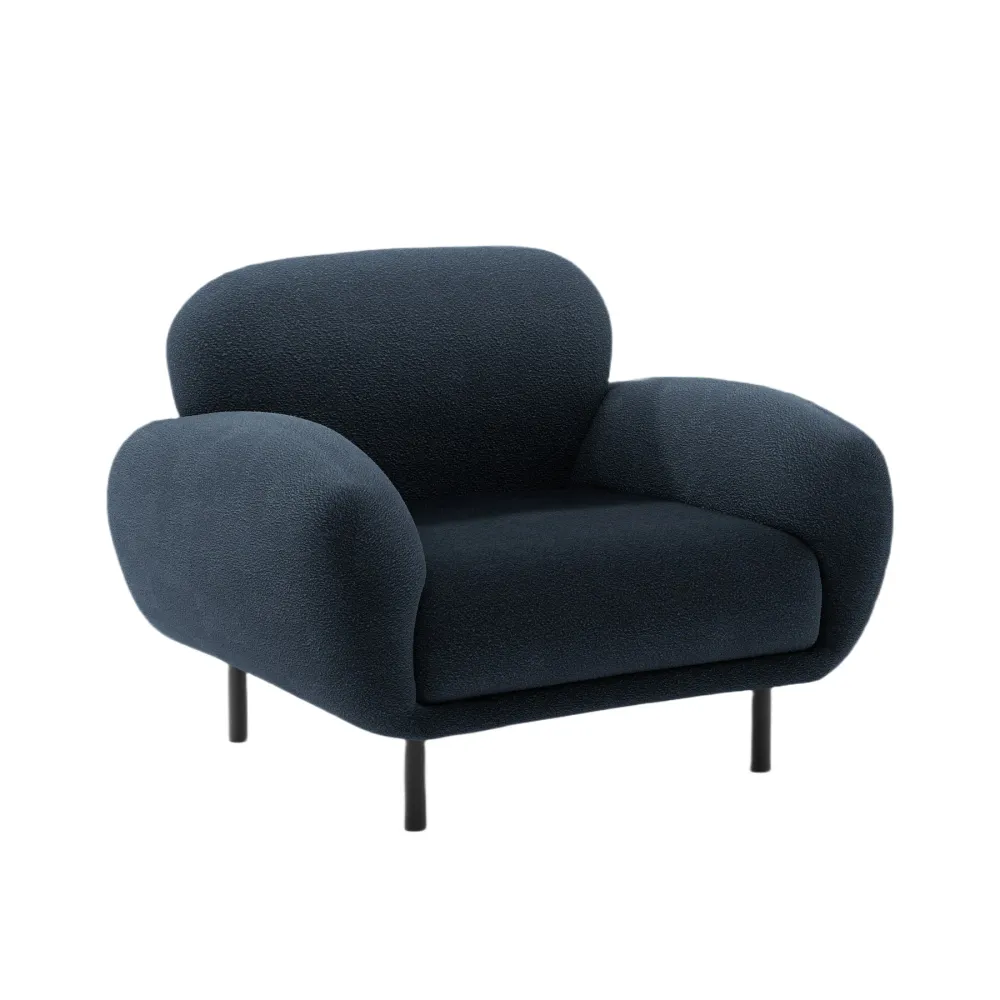 Křeslo POPPY tmavě modré boucle