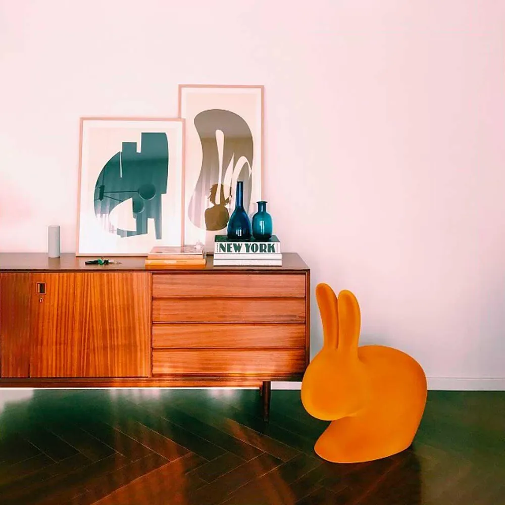 Křeslo RABBIT VELVET oranžové