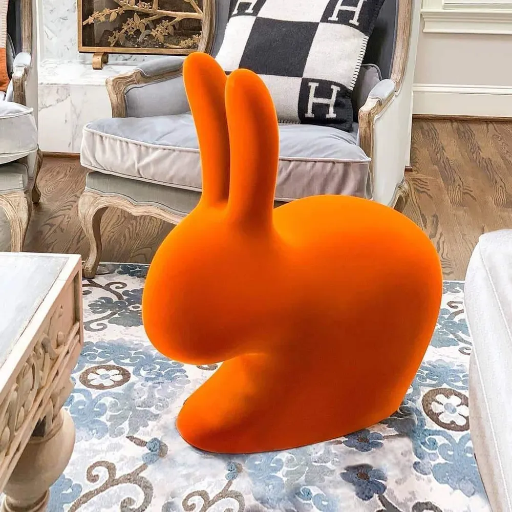 Křeslo RABBIT VELVET oranžové