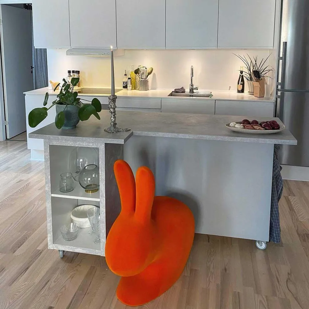Křeslo RABBIT VELVET oranžové