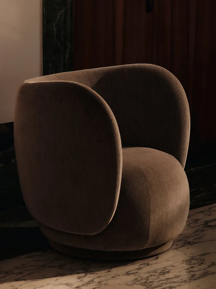 Křeslo RICO LOUNGE Devoré samet růžové