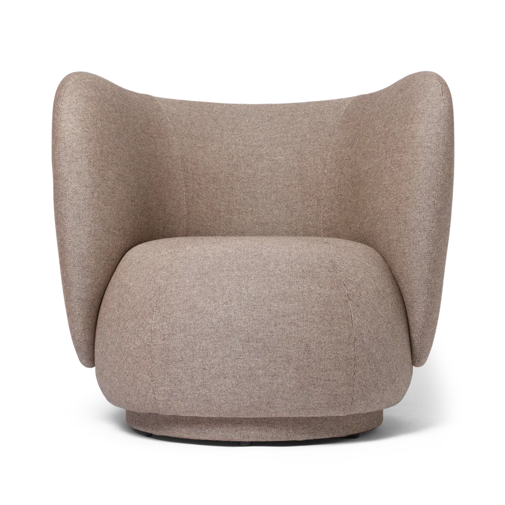 Křeslo RICO LOUNGE Hlavní řada Flax kávový