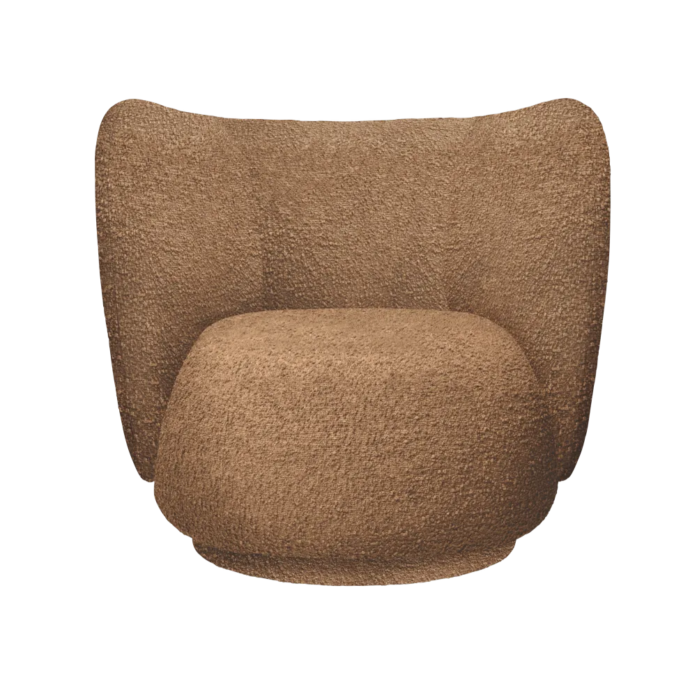 Křeslo RICO LOUNGE hnědý boucle
