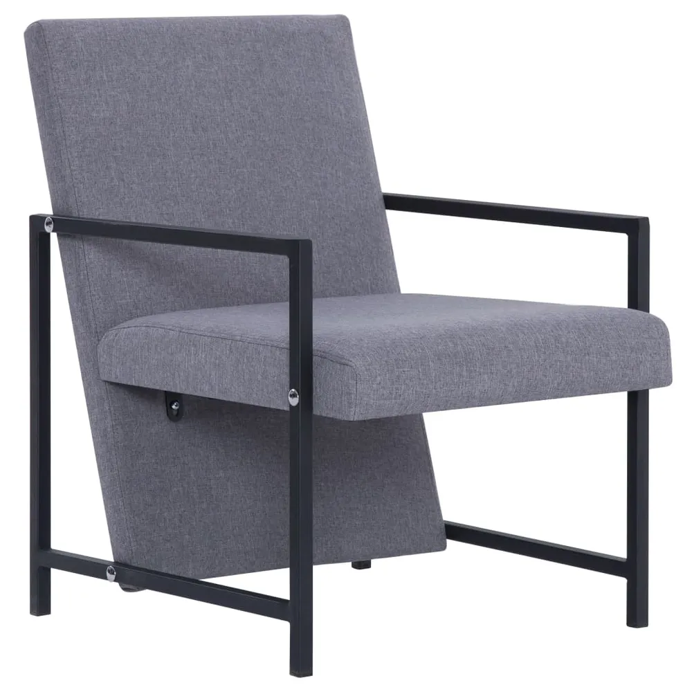 Křeslo světle šedé textil