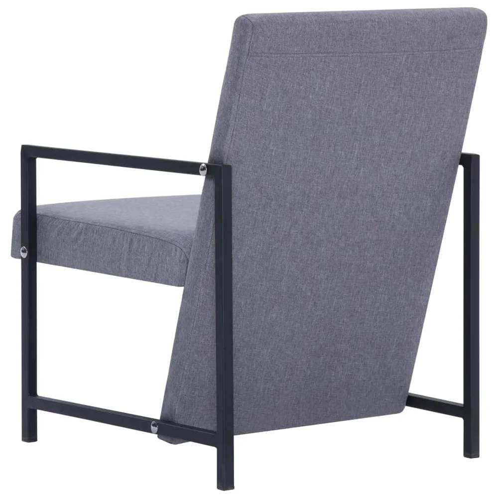 Křeslo světle šedé textil