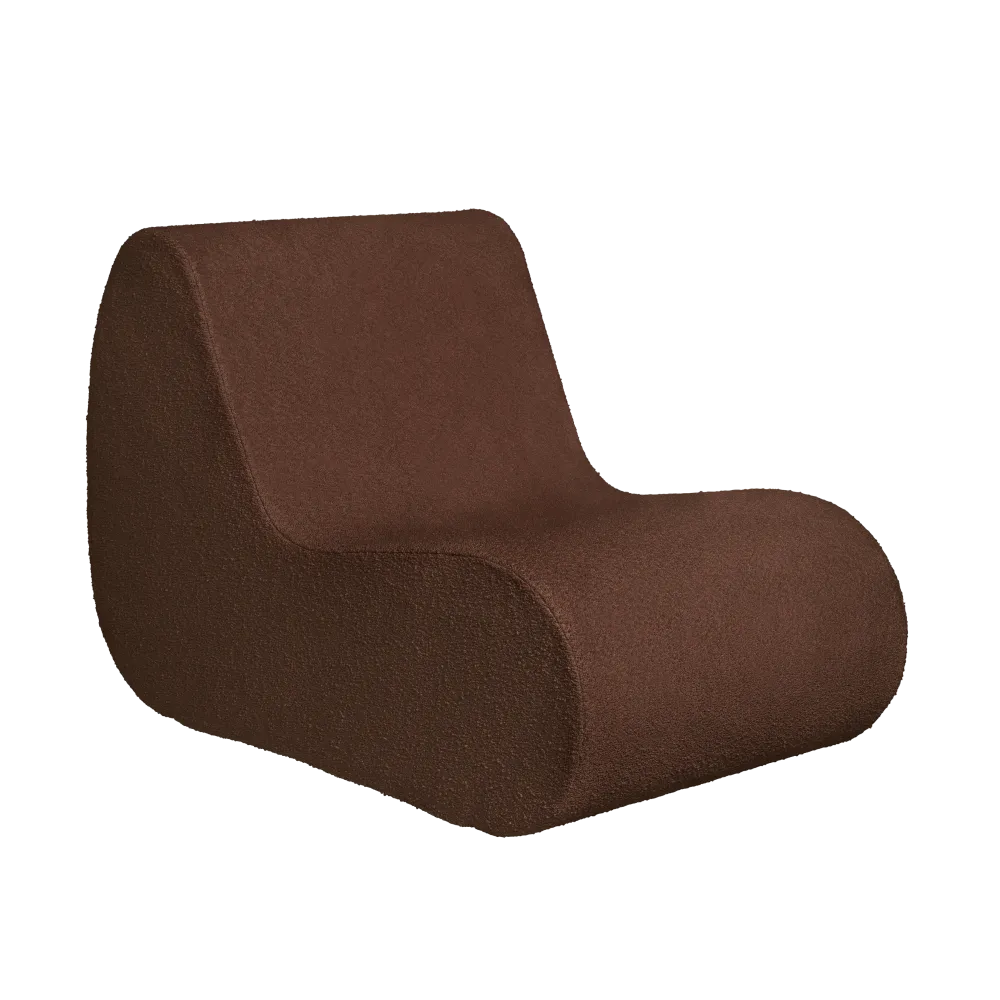 Modul / křeslo ROULI hnědý boucle