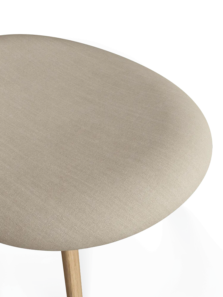 Podnožník SLAB krémový s dubovým podstavcem