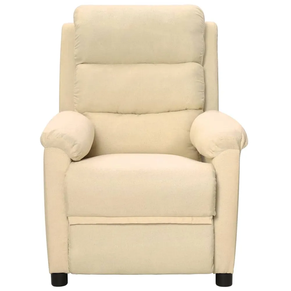 Polohovací křeslo krémové textil