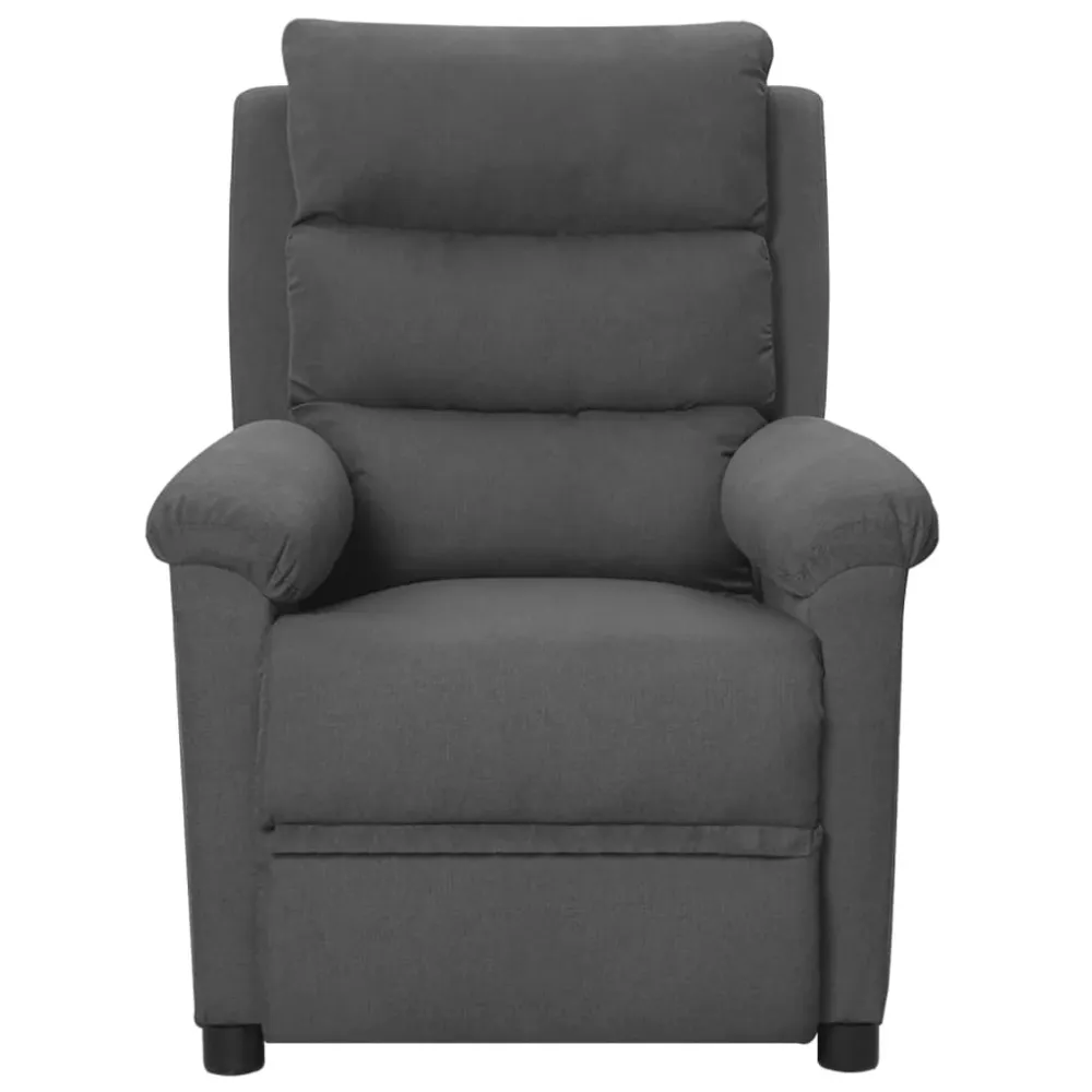 Polohovací křeslo tmavě šedé textil