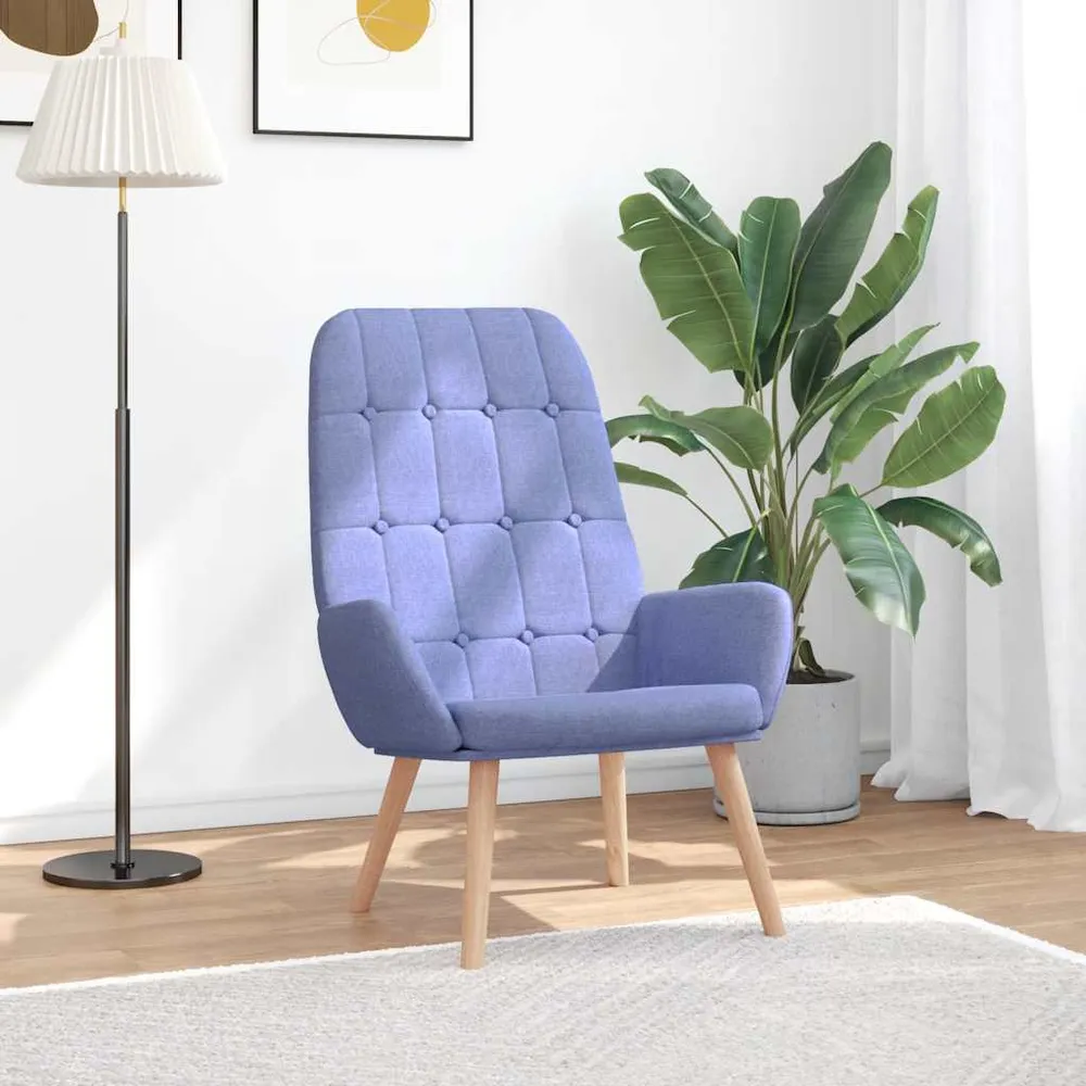 Relaxační křeslo džínově modré textil