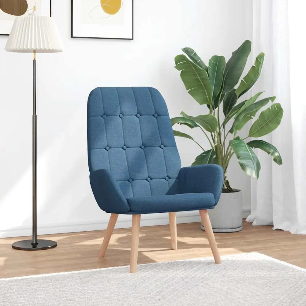 Relaxační křeslo modré textil