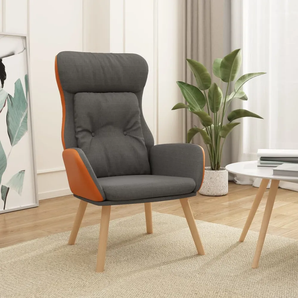 Relaxační křeslo tmavě šedé textil pvc