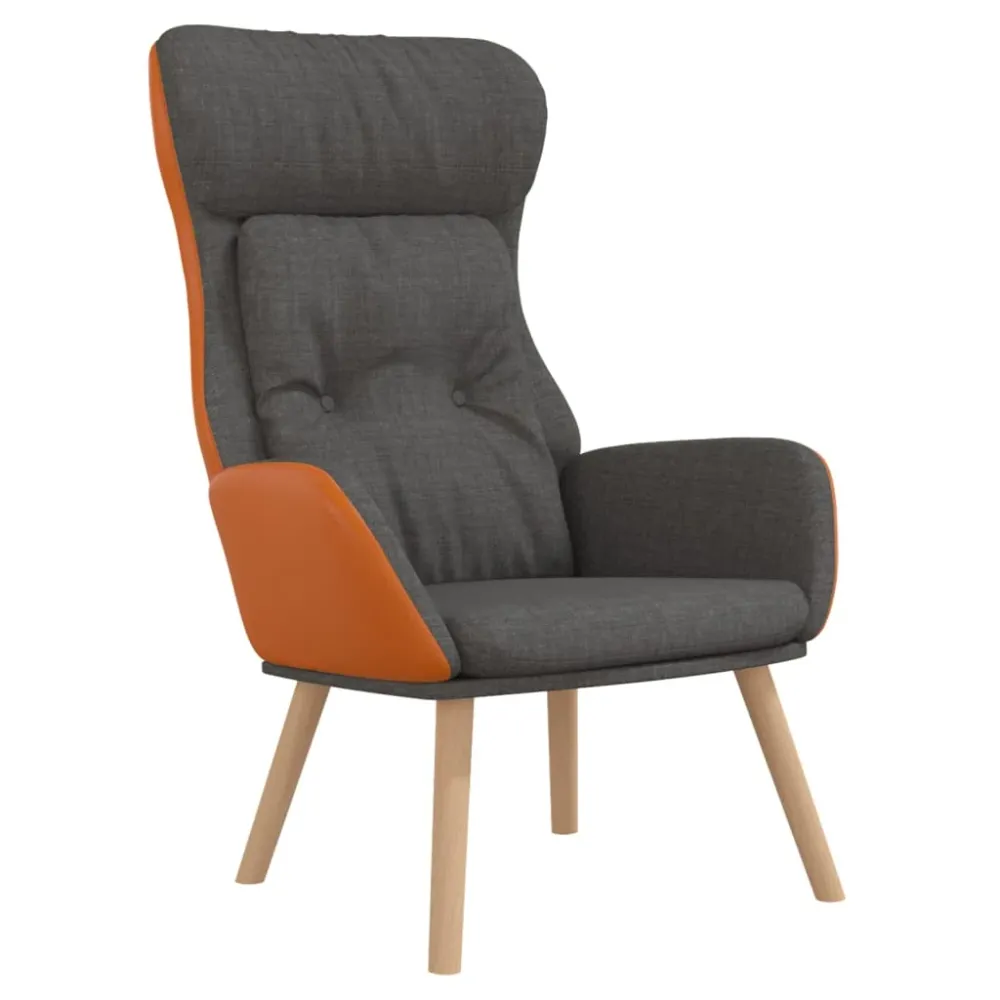 Relaxační křeslo tmavě šedé textil pvc