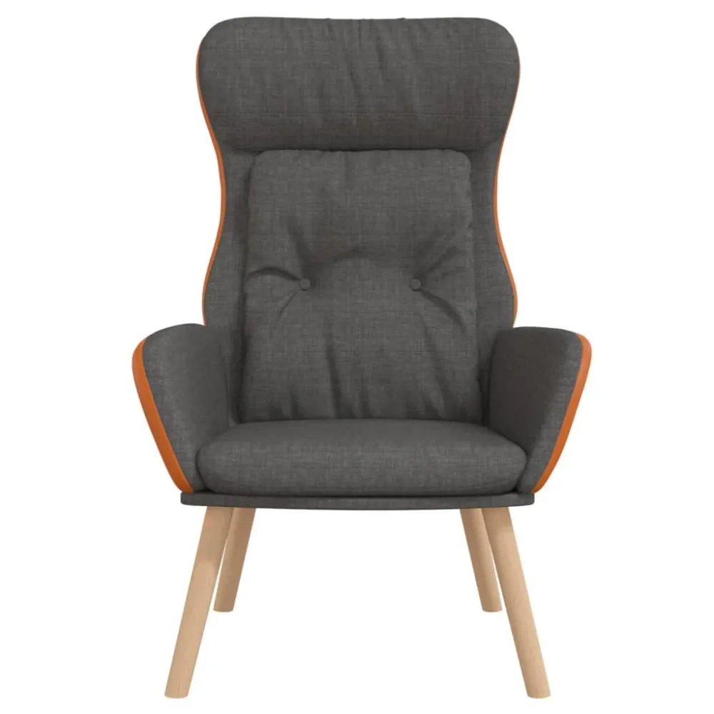 Relaxační křeslo tmavě šedé textil pvc
