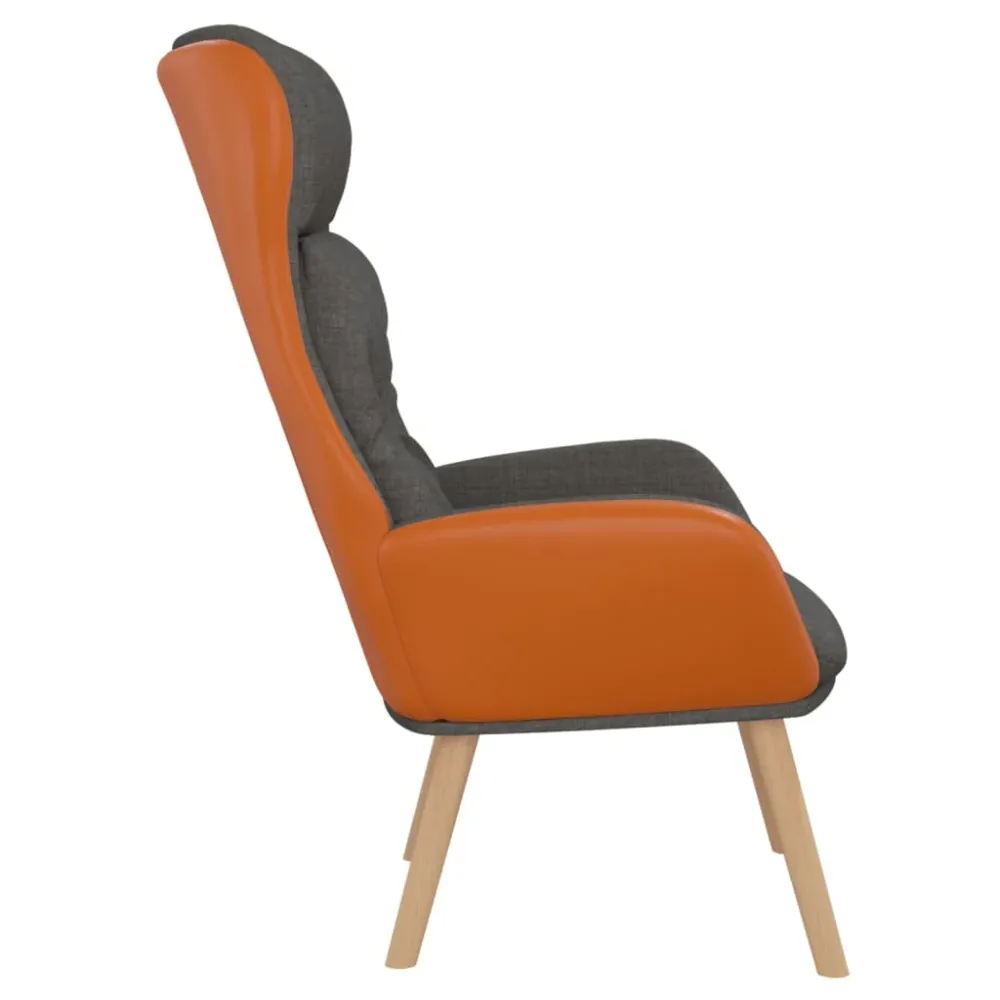 Relaxační křeslo tmavě šedé textil pvc