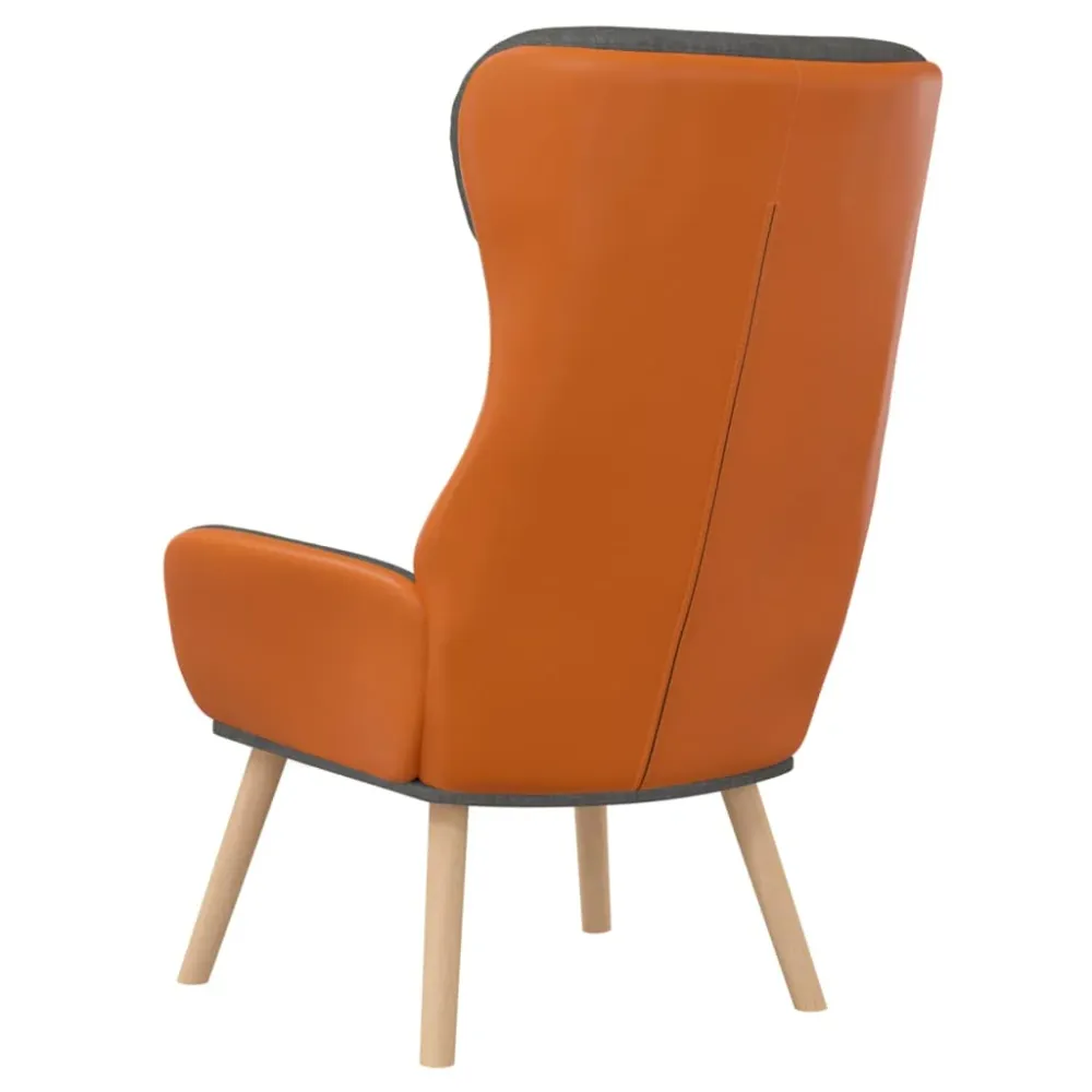 Relaxační křeslo tmavě šedé textil pvc