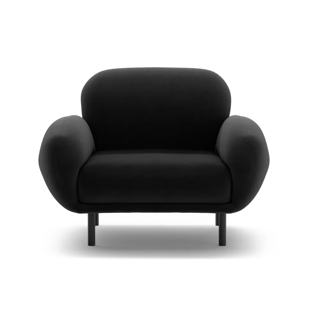 Sametové křeslo POPPY černé