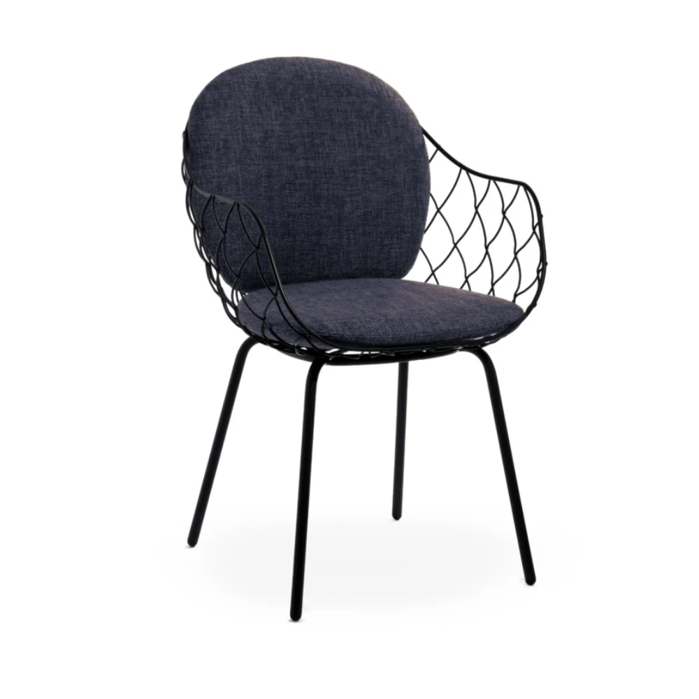 Zahradní židle PIÑ modrá s hnědým podstavcem