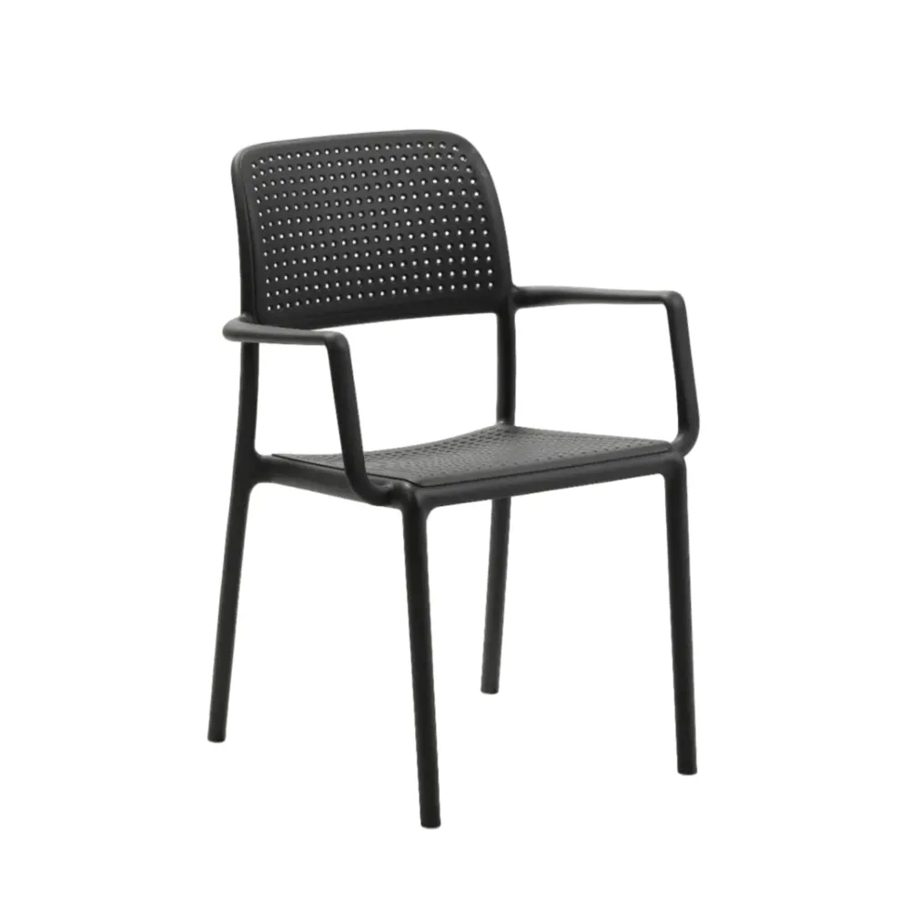 Zahradní křeslo s opěrkami BORA antracitové
