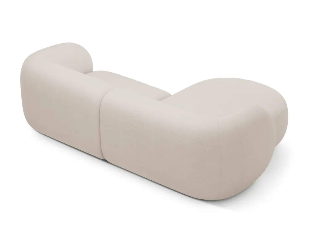 Bežový boucle levostranný rohový gauč pro 2 osoby KATE