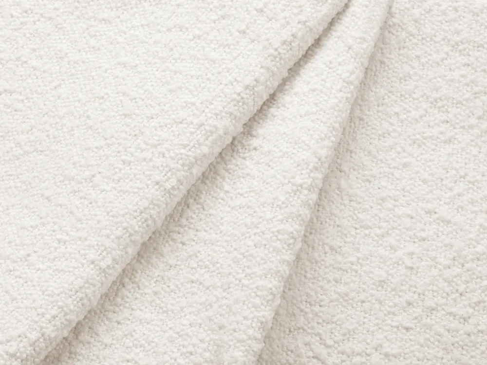 Bílý boucle levostranný rohový gauč pro 3 osoby KATE