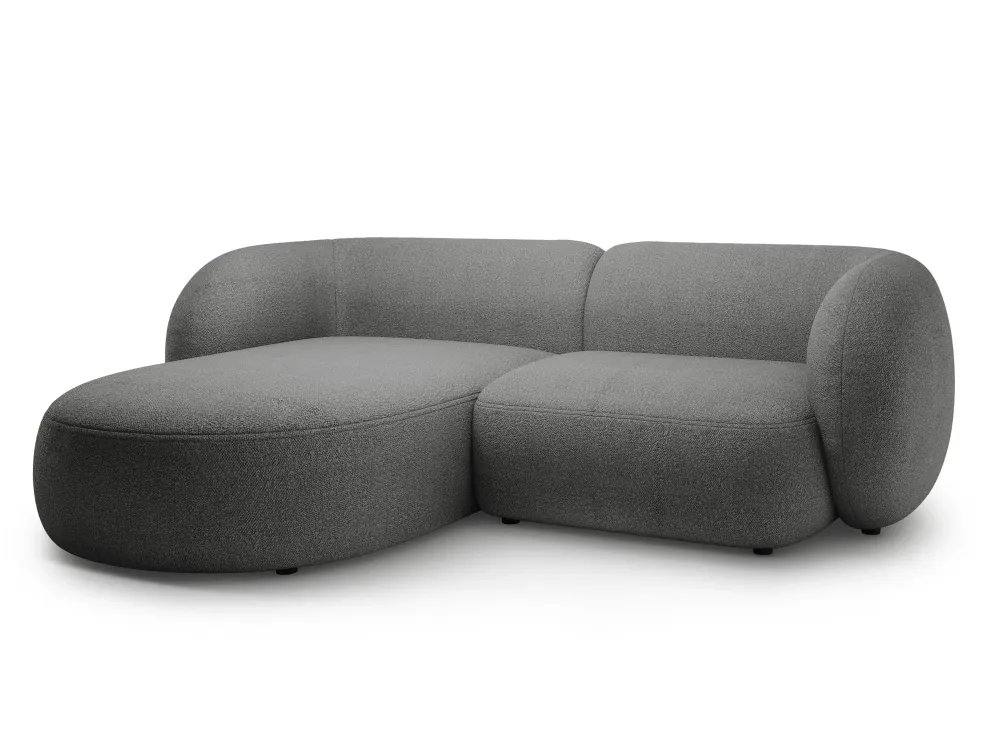 Dvouosý levostranný rohový gauč KATE tmavě šedý boucle