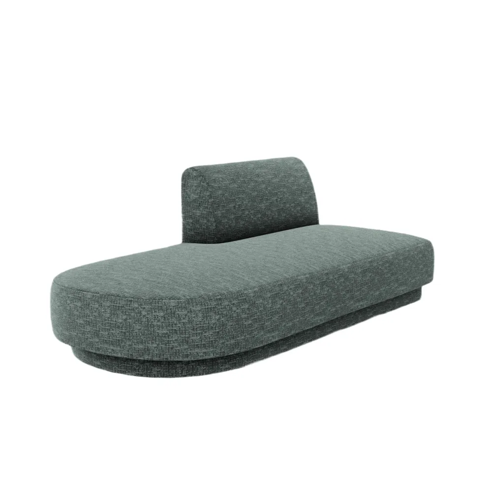 Dvouosobový levostranný szezlong MILEY petrol s jemným sametem