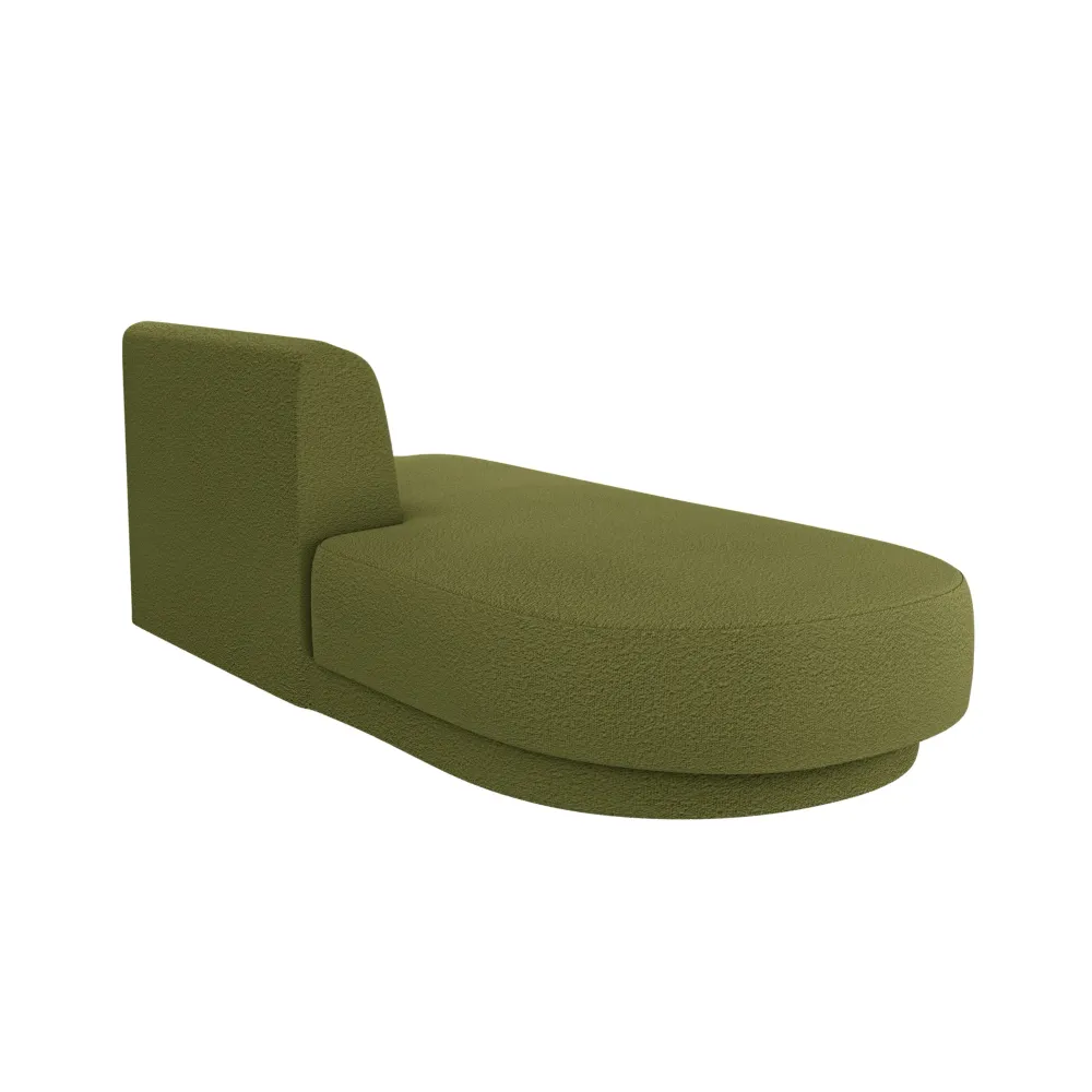 Dvouosobový levostranný szezlong MILEY zelený boucle