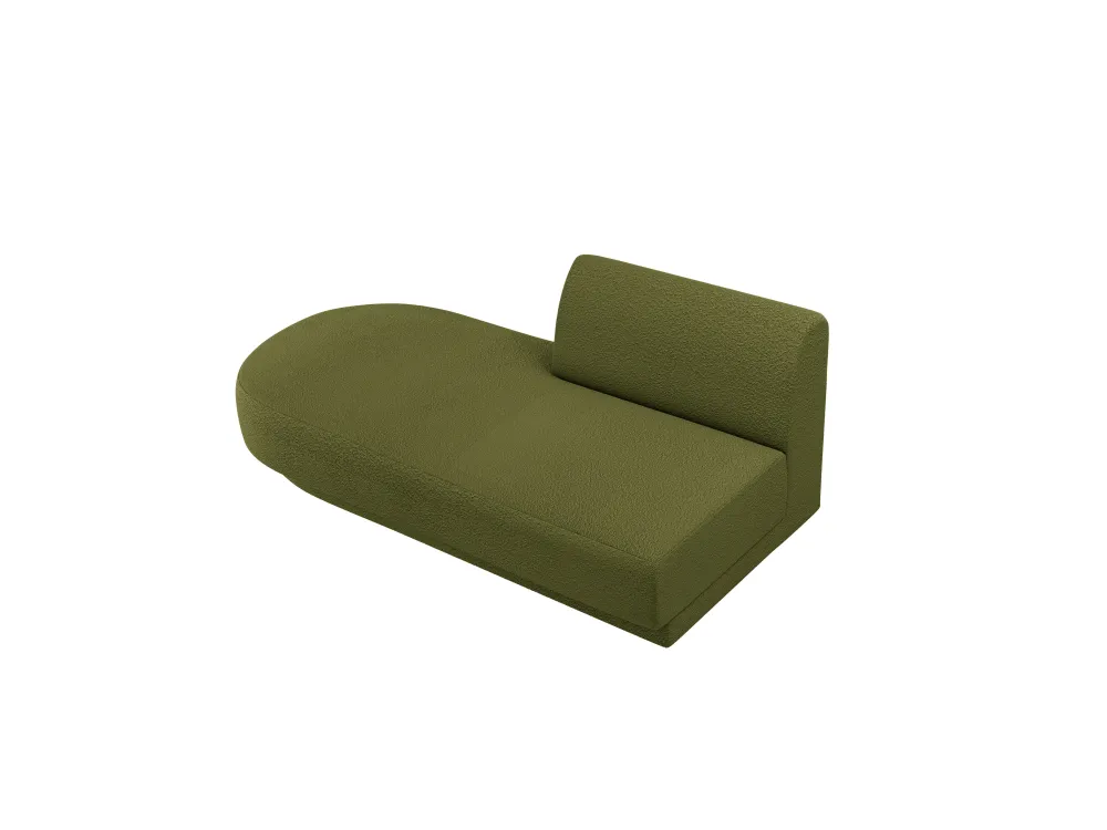 Dvouosobový levostranný szezlong MILEY zelený boucle