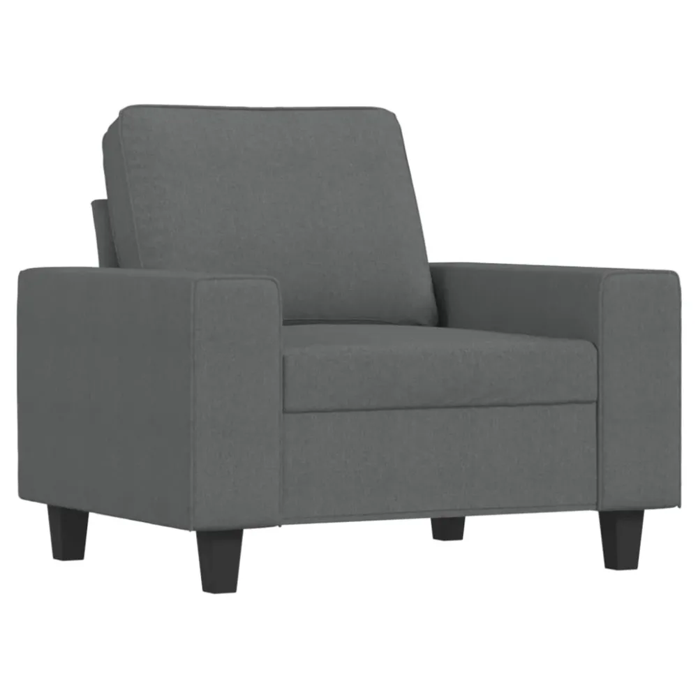 Křeslo s podnožkou tmavě šedé 60 cm textil