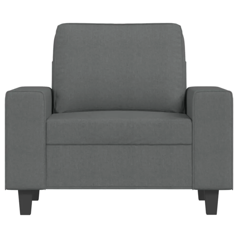 Křeslo s podnožkou tmavě šedé 60 cm textil