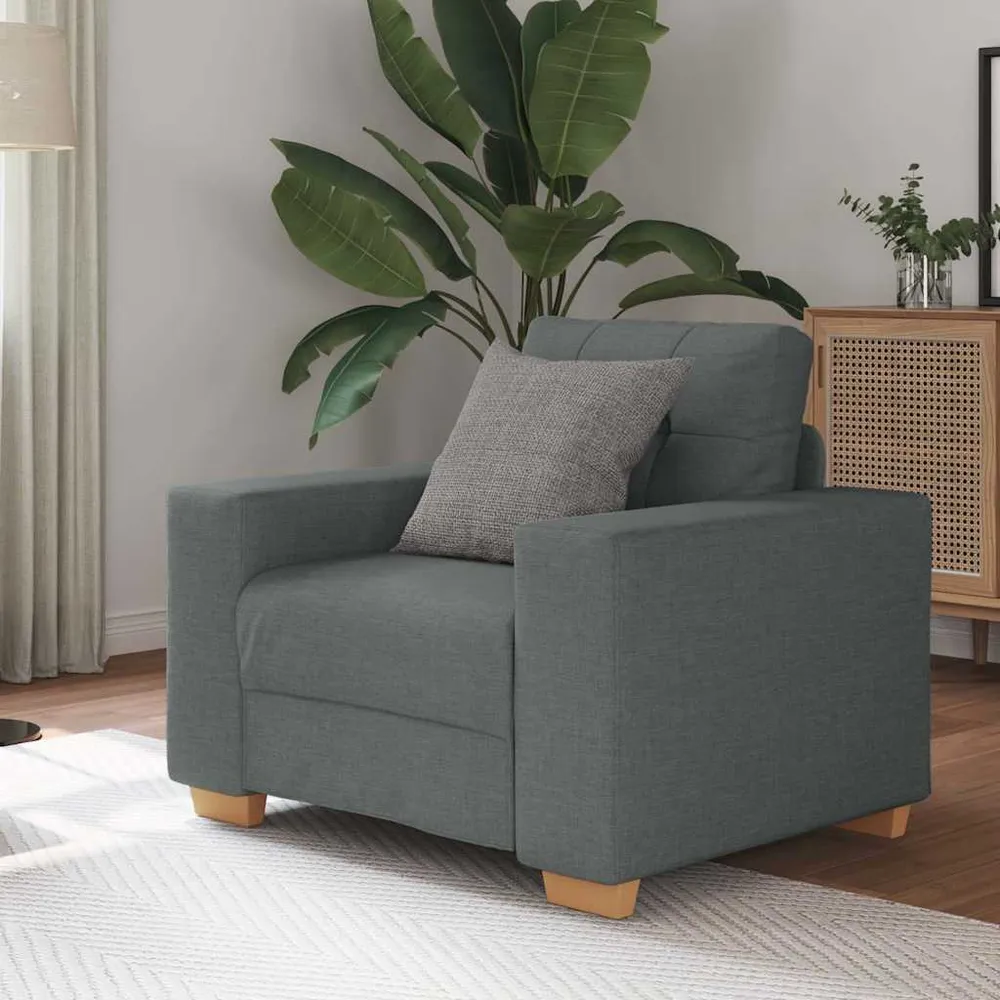 Křeslo tmavě šedé 59 cm textil černá
