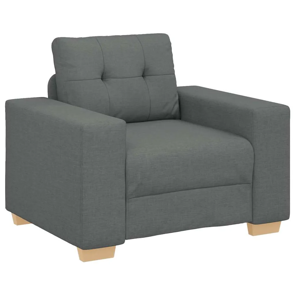 Křeslo tmavě šedé 59 cm textil černá