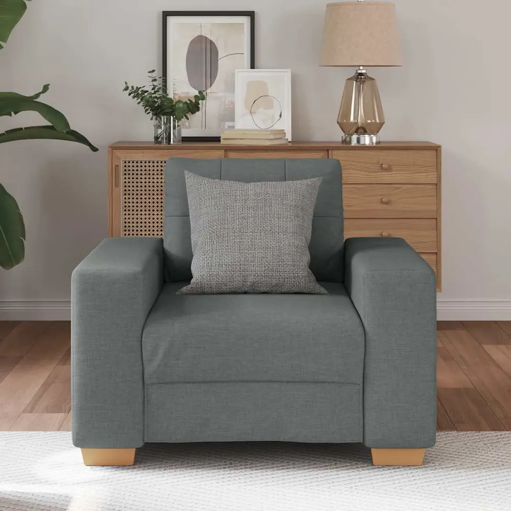 Křeslo tmavě šedé 59 cm textil černá