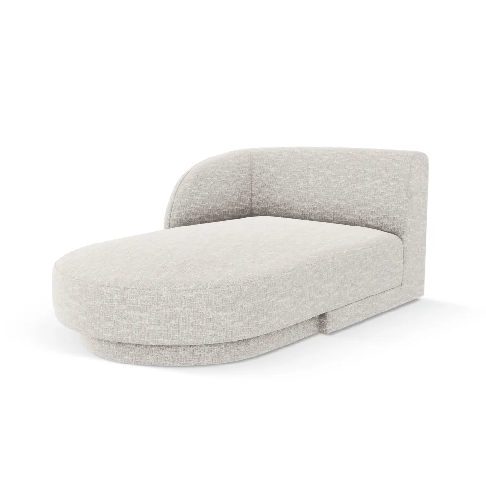 Levá pohovka MILEY světle šedá sametová