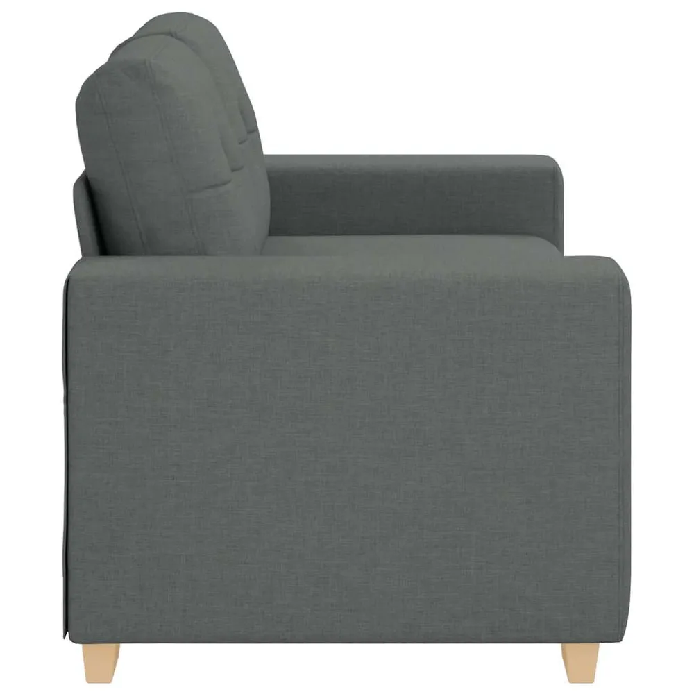 Loveseat sofa dark grey 120 cm fabric