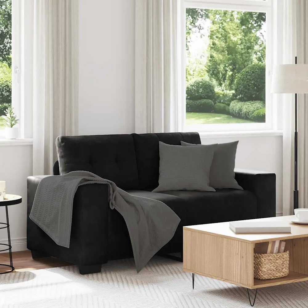 Loveseat sofa černý 120 cm samet