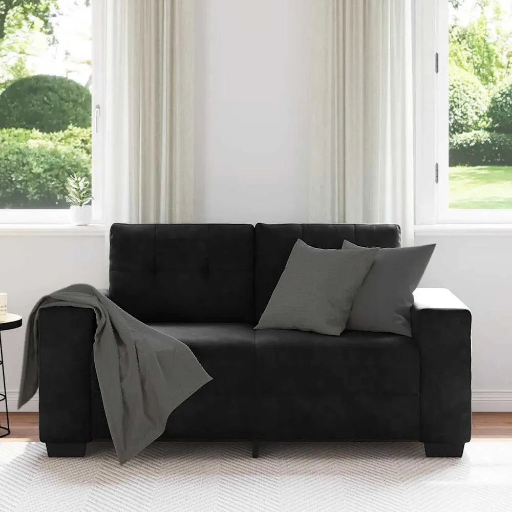 Loveseat sofa černý 120 cm samet