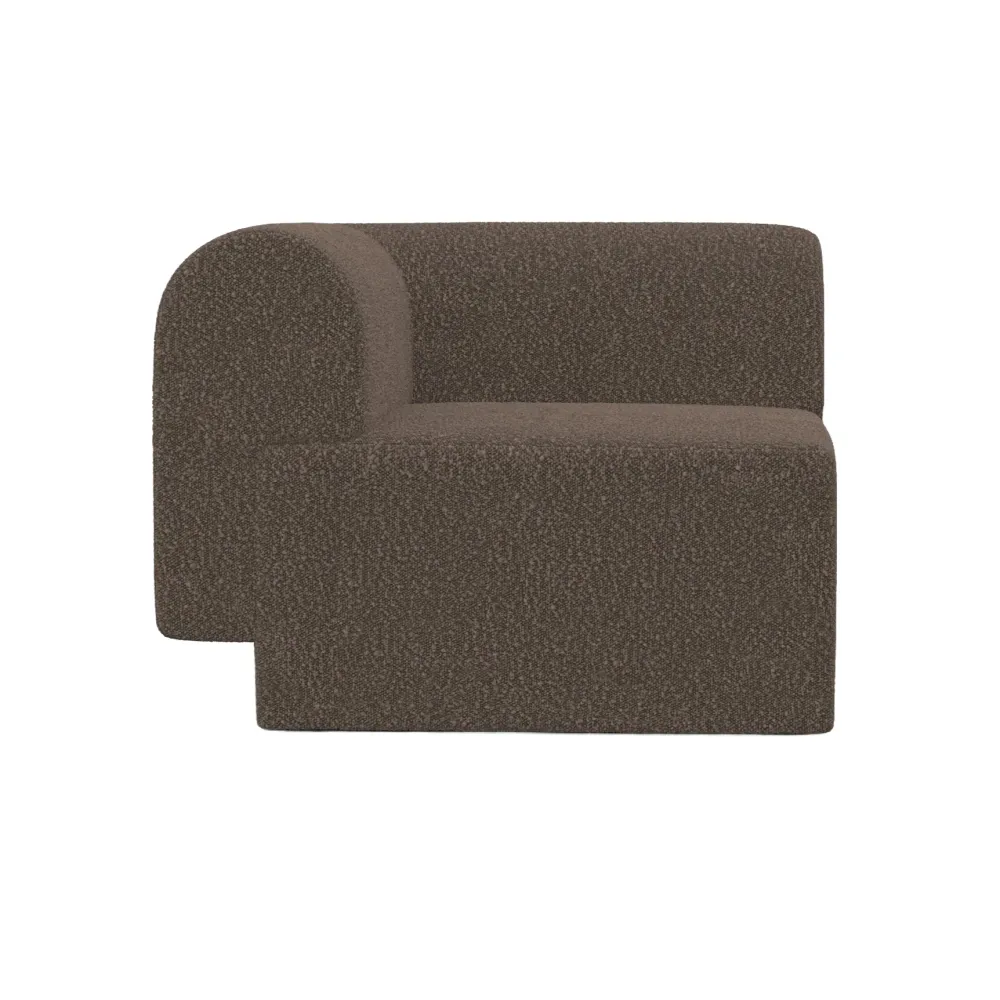 Modulová pohovka TORI - hnědý rohový modul boucle