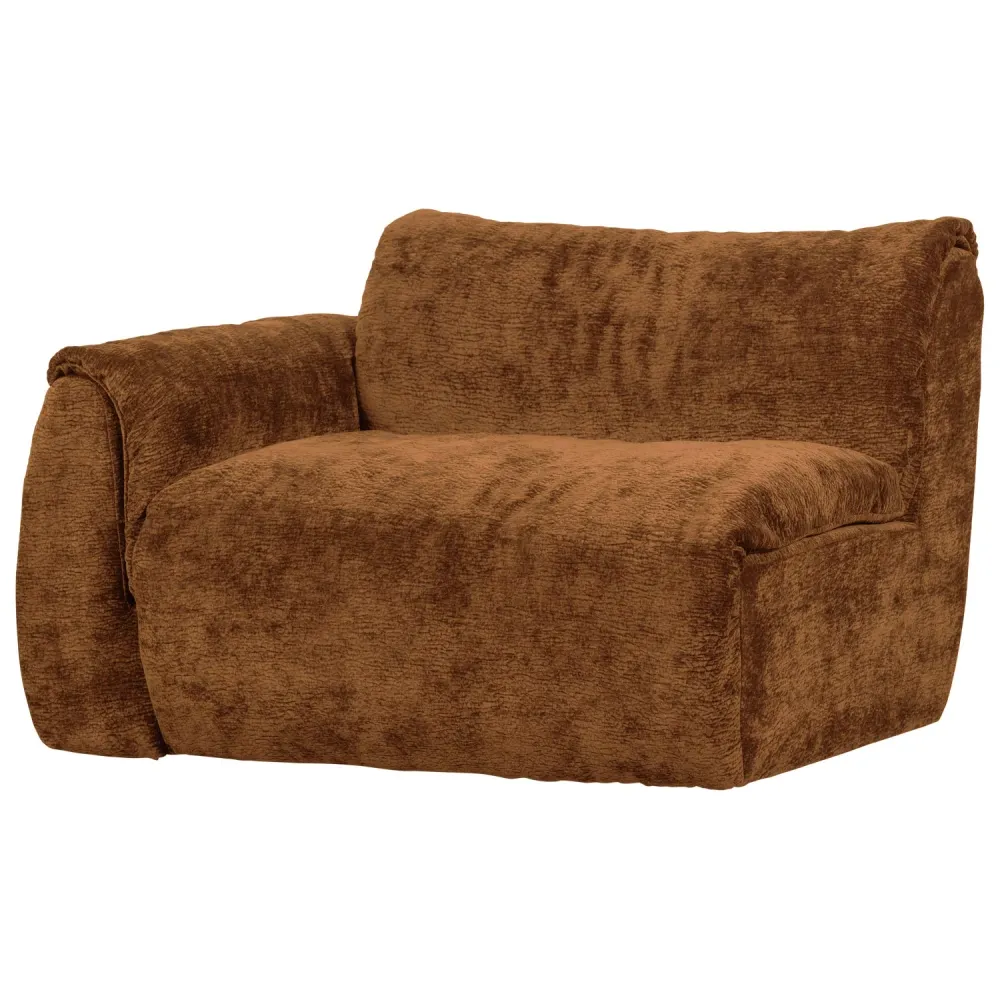 Modulární pohovka BAGGY 3D - levý prvek hnědý