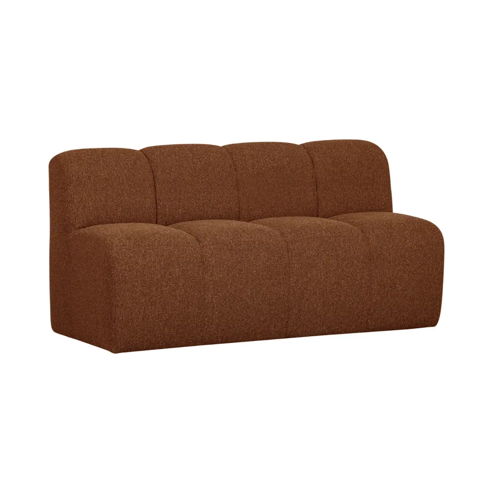 Modulární pohovka MOJO BENCH - prvek pro 3 osoby, rezavě hnědý bouclé