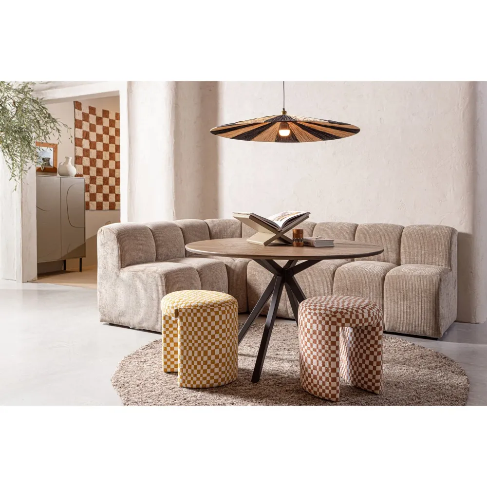 Modulární pohovka MOJO BENCH - prvek pro 3 osoby tmavě pískový kordurovým materiálem
